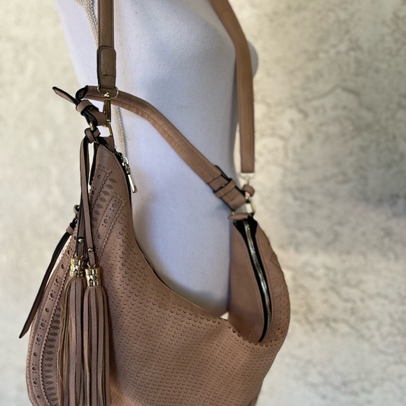 Vegan Nude Color Cross Body Bag , Half Moon - Picture 2 of 13